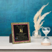 ピンク金ゴールドチータプリントブティック情報サイン フォトプラーク (インサイチュ)