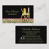 ピンク金ゴールドチーテプリントヘアーアンド美しいブティック 名刺 (正面/裏面)