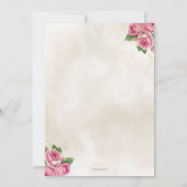 ピンク金ゴールドティーパーティーガール誕生日 招待状 (裏面)