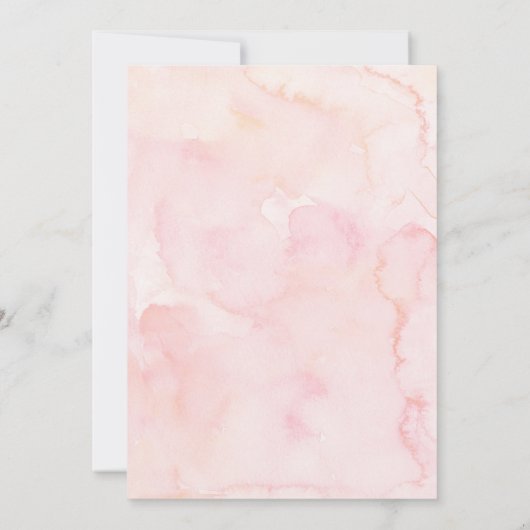 ピンク金ゴールドテディベア熱気球ベビーシャワー 招待状 (裏面)