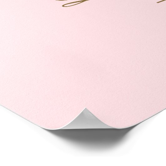 ピンク金ゴールドディスコボールバチェロレッテウェルカムサイン ポスター (角)