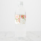 ピンク金ゴールドディノガールウォーターボトルラベル ペットボトルラベル (裏面)