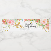 ピンク金ゴールドディノガールウォーターボトルラベル ペットボトルラベル (シングルラベル)