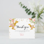 ピンク金ゴールドディーノガールサンキューカード サンキューカード (スタンド正面)