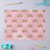 ピンク金ゴールドデコパージュのきらきら光るグリッタークラウン 薄葉紙 (クラフト)