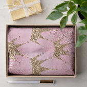 ピンク金ゴールドデコパージュのきらきら光るグリッタークラウン 薄葉紙 (ギフト)