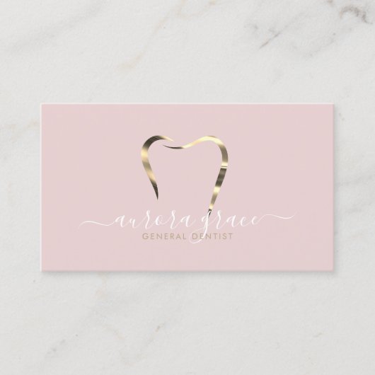 ピンク金ゴールドデンタルエレガンス 名刺 (正面)