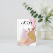 ピンク金ゴールドトレンディーイヤリングディスプレイカード 名刺 (スタンド正面)