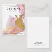 ピンク金ゴールドトレンディーイヤリングディスプレイカード 名刺 (正面/裏面)