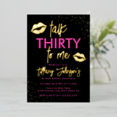 ピンク金ゴールドトーク30歳の誕生日 箔招待状 (立ち正面)
