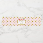 ピンク金ゴールドドットフローラウォーターボトルラベル ペットボトルラベル (シングルラベル)