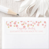 ピンク金ゴールドドットベビーシャワー住所 シール (インサイチュ)