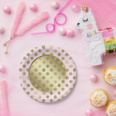 ピンク金ゴールドドット誕生日パーティー ペーパープレート (パーティー)
