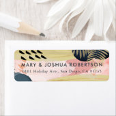 ピンク金ゴールドネイビーモダン住所 シール (インサイチュ)