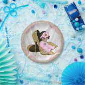 ピンク金ゴールドハイヒールエスニックガールベビーシャワー ペーパープレート (パーティー)