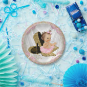 ピンク金ゴールドハイヒールガールベビーシャワー ペーパープレート (パーティー)