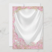 ピンク金ゴールドハイヒールシューズ真珠ベビーシャワー 招待状 (裏面)