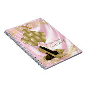 ピンク金ゴールドハイヒールシューバースデーパーティーゲストブック ノートブック (右側)