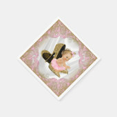 ピンク金ゴールドハイヒール靴パールガールベビーシャワー スタンダードカクテルナプキン (角)
