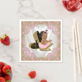 ピンク金ゴールドハイヒール靴Etnic女の子ベビーシャワー スタンダードカクテルナプキン (インサイチュ)