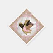 ピンク金ゴールドハイヒール靴Etnic女の子ベビーシャワー スタンダードカクテルナプキン (角)