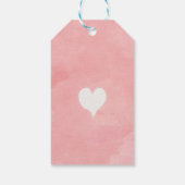 ピンク金ゴールドハートバレンタイン誕生日ベビーガール ギフトタグ (裏面)