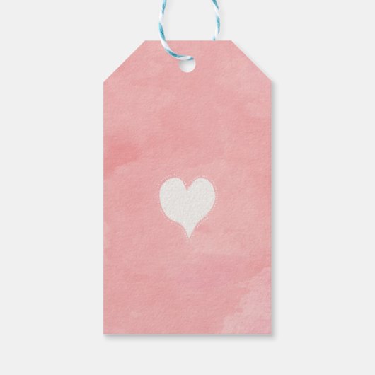 ピンク金ゴールドハートバレンタイン誕生日ベビーガール ギフトタグ (裏面)