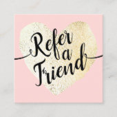 ピンク金ゴールドハート美しいサロンロイヤリティ紹介 紹介カード (正面)