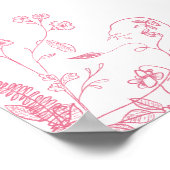 ピンク金ゴールドバタフライキンセアニェラウェルカム ポスター (角)