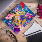 ピンク金ゴールドバタフライスワールモノグラム液体抽象芸術 ノートブック