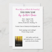 ピンク金ゴールドバルーンブックの起動パーティー 招待状 (裏面)