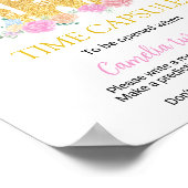 ピンク金ゴールドバルーンプリンセスタイムカプセルペースト ポスター (角)