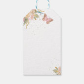 ピンク金ゴールドバルーン蝶ベビーシャワー ギフトタグ (裏面)