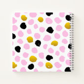 ピンク金ゴールドバレリーナバレエガールズダンスモノグラム ノートブック (裏面)