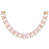 ピンク金ゴールドバレリーナベビーシャワー バンティングフラッグ (全)