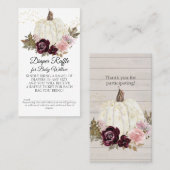 ピンク金ゴールドバーガンディフローラパンプキンおむつラッフル 名刺 (正面/裏面)