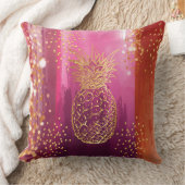 ピンク金ゴールドパイナップルグリッター クッション (ブランケット)