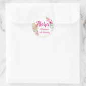 ピンク金ゴールドパイナップル熱帯フローラパーティーの好意 ラウンドシール (バッグ)