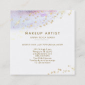 *~*ピンク金ゴールドパステルグリッターリップ美しいメイクアップ スクエア名刺 (裏面)