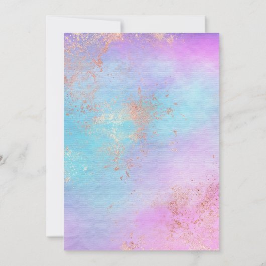 ピンク金ゴールドパステルマーブルクエレガントラス結婚ズ 招待状 (裏面)