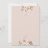 ピンク金ゴールドパンパスグラスガールバプテスマ《キリスト教》洗礼式や命名式 招待状 (裏面)