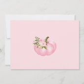 ピンク金ゴールドパンプキン第1バースデー招待状秋秋 招待状 (裏面)