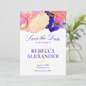 ピンク金ゴールドパープルアゲ結婚ート セーブザデート (スタンド正面)