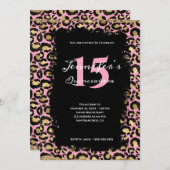 ピンク金ゴールドヒョウグランジサファリオレンジキンセアニラ 招待状 (正面/裏面)