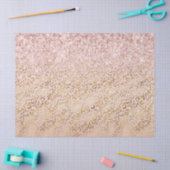 ピンク金ゴールドヒョウ印刷赤面グリッター 薄葉紙 (クラフト)