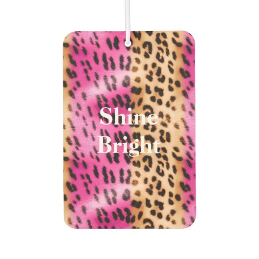 ピンク金ゴールドヒョウ印刷 カーエアーフレッシュナー (正面)