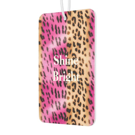 ピンク金ゴールドヒョウ印刷 カーエアーフレッシュナー (左)