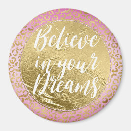 ピンク金ゴールドヒョウ印刷 マグネット