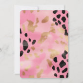 ピンク金ゴールドヒョウ金ゴールドグリッターパーティー 招待状 (裏面)