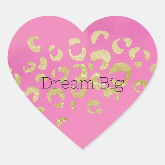 ピンク金ゴールドヒョウ ハートシール (正面)